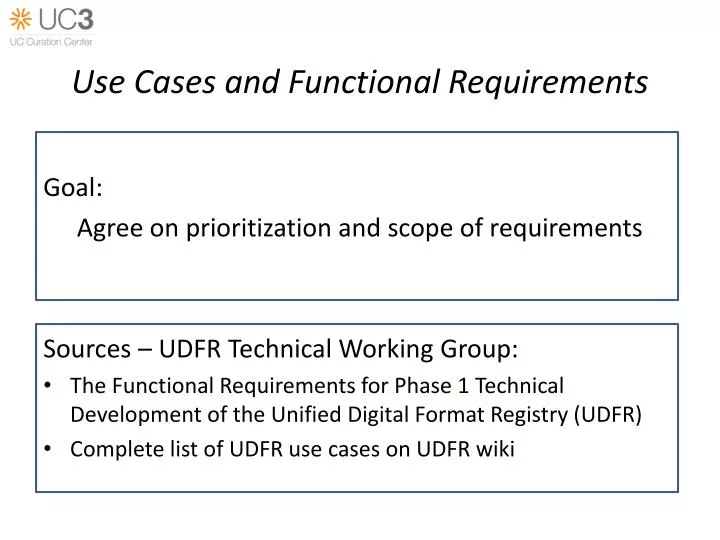use cases and functional requirements