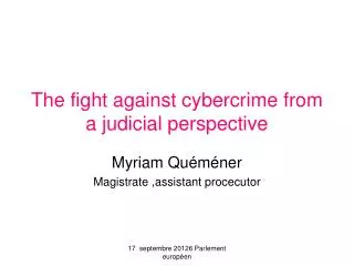 The fight against cybercrime from a judicial perspective
