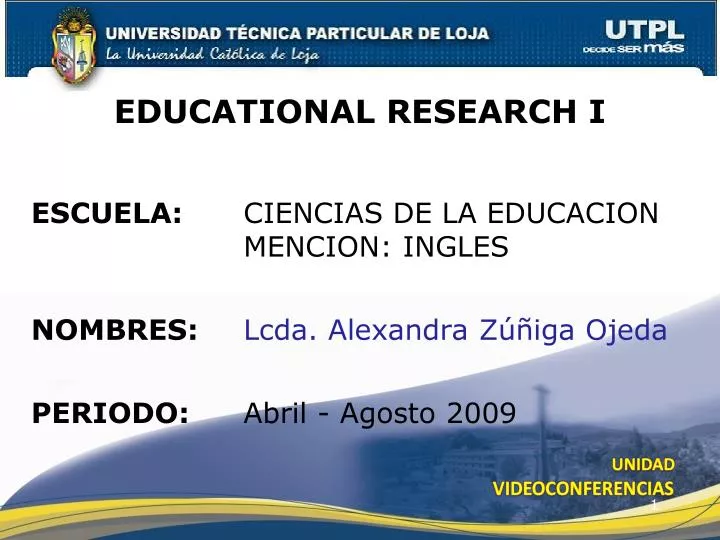 educational research i