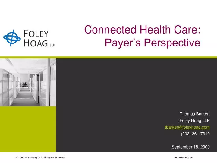 connected health care payer s perspective