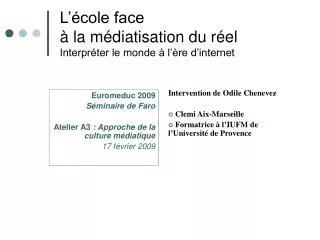 l cole face la m diatisation du r el interpr ter le monde l re d internet