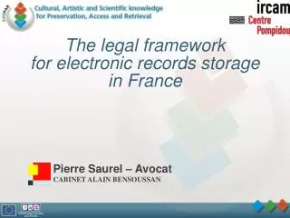The legal framework for electronic records storage in France