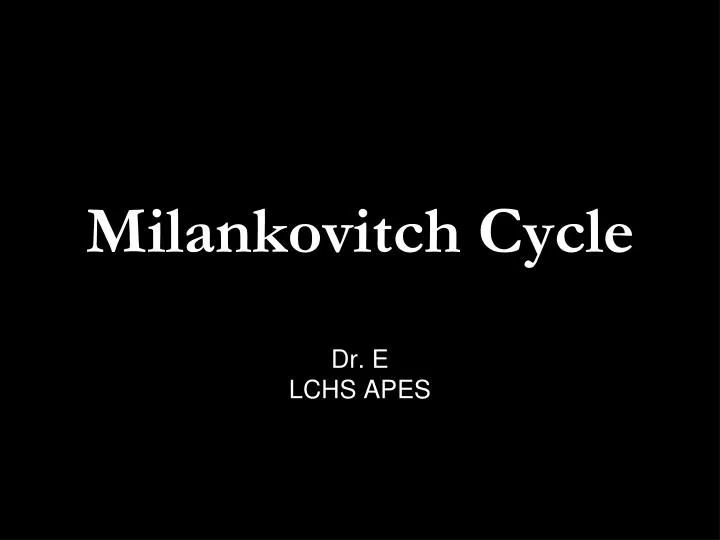 milankovitch cycle