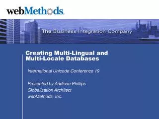 Creating Multi-Lingual and Multi-Locale Databases