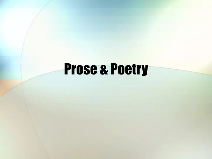 prose poetry