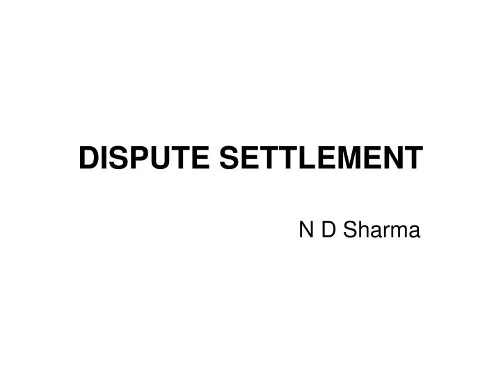 dispute settlement