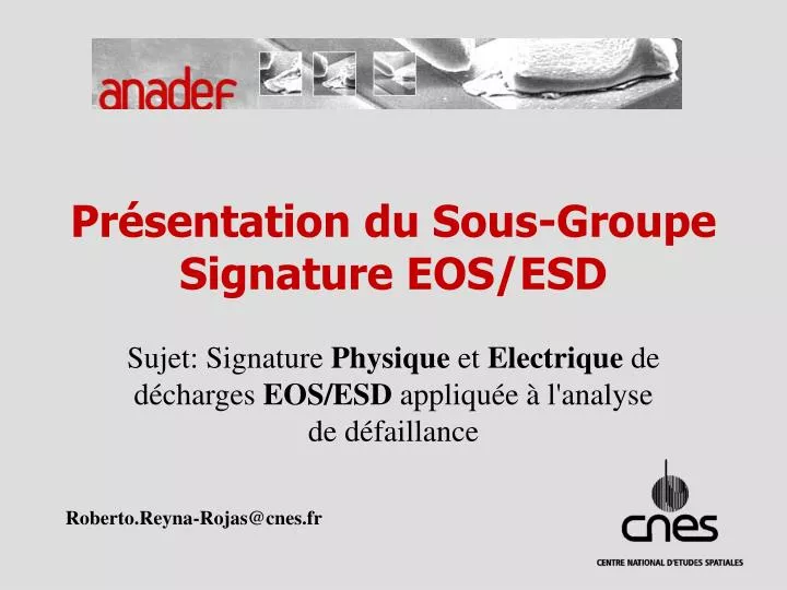 pr sentation du sous groupe signature eos esd