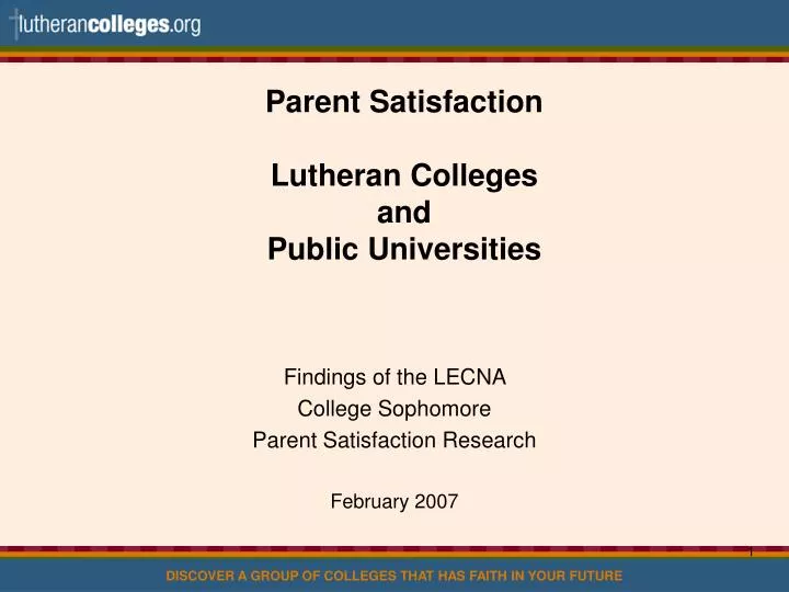 parent satisfaction lutheran colleges and public universities