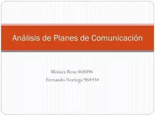 an lisis de planes de comunicaci n