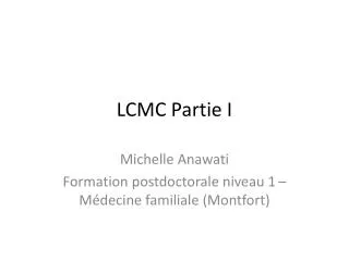 lcmc partie i