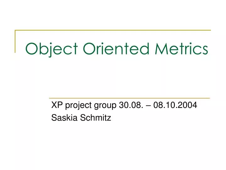 object oriented metrics