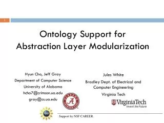 Ontology Support for Abstraction Layer Modularization