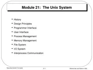 Module 21: The Unix System