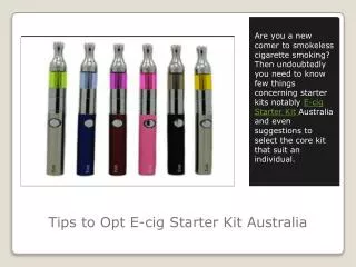 tips to opt e cig starter kit australia