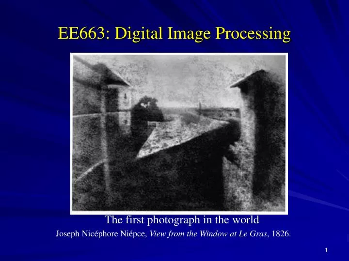 ee663 digital image processing