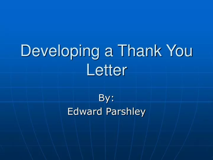 developing a thank you letter
