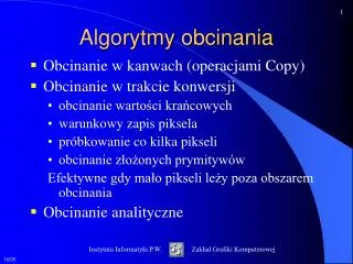 algorytmy obcinania