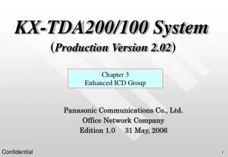 KX-TDA200/100 System ( Production Version 2.02 )