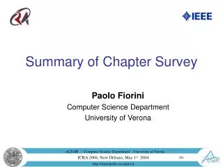 Summary of Chapter Survey
