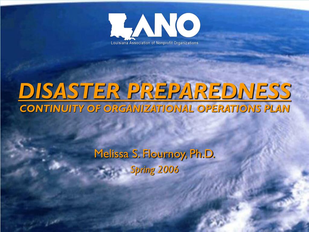 PPT - CONTINUITY OF ORGANIZATIONAL OPERATIONS PLAN PowerPoint ...