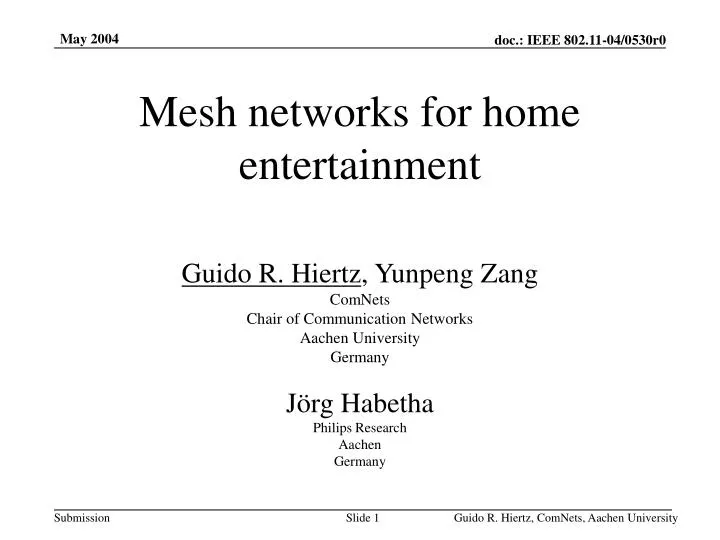 mesh networks for home entertainment
