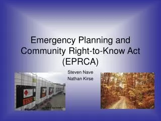 Emergency Planning and Community Right-to-Know Act (EPRCA)