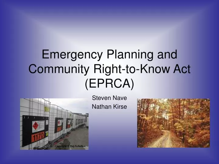 emergency planning and community right to know act eprca