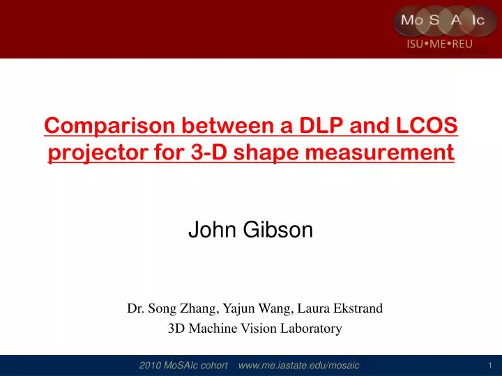 comparison between a dlp and lcos projector for 3 d shape measurement