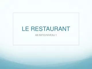 le restaurant