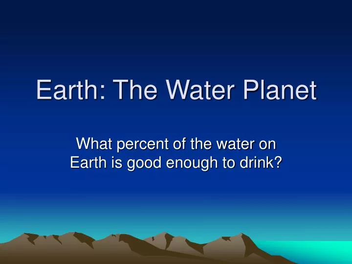 earth the water planet