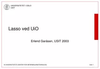 lasso ved uio