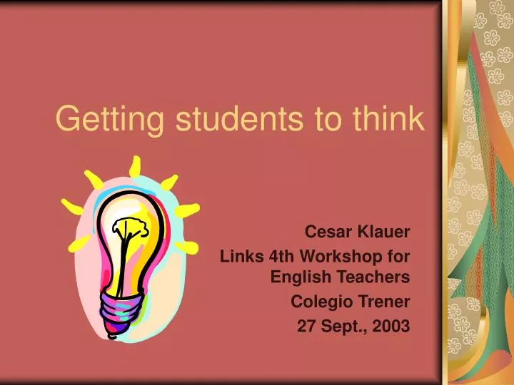 getting students to think