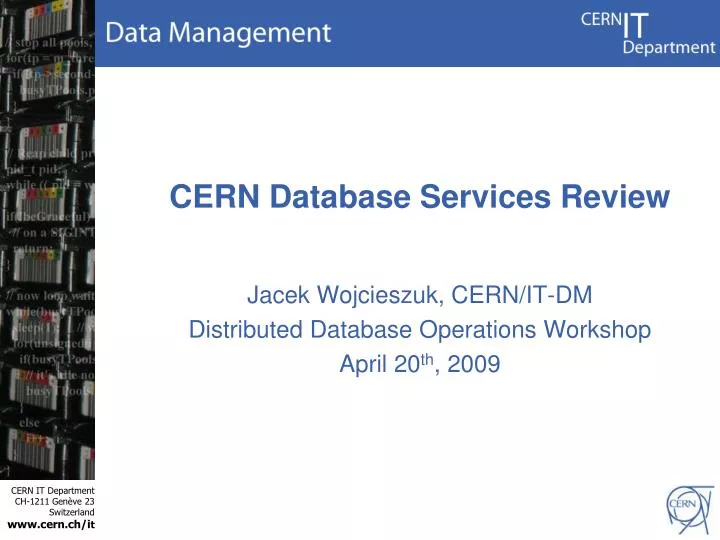cern database services review