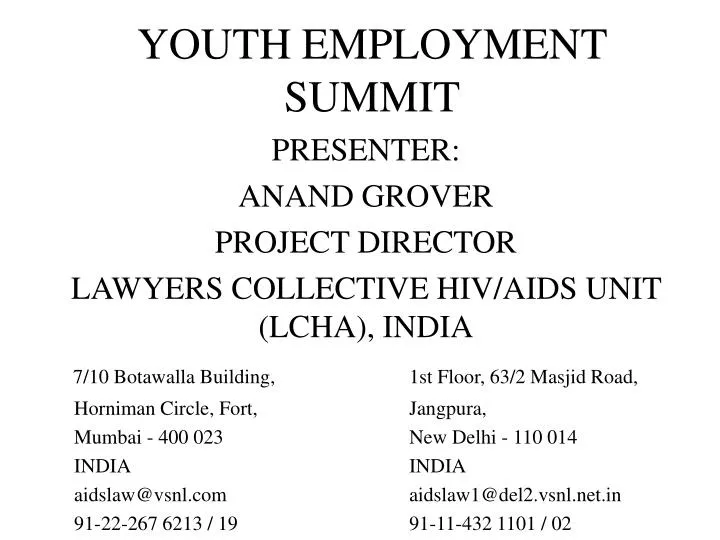 youth employment summit