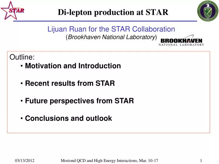 di lepton production at star