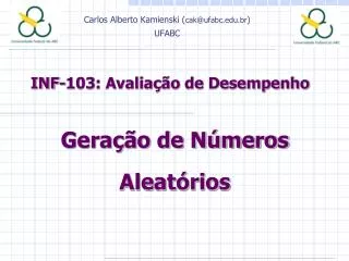 INF-103: Avaliação de Desempenho