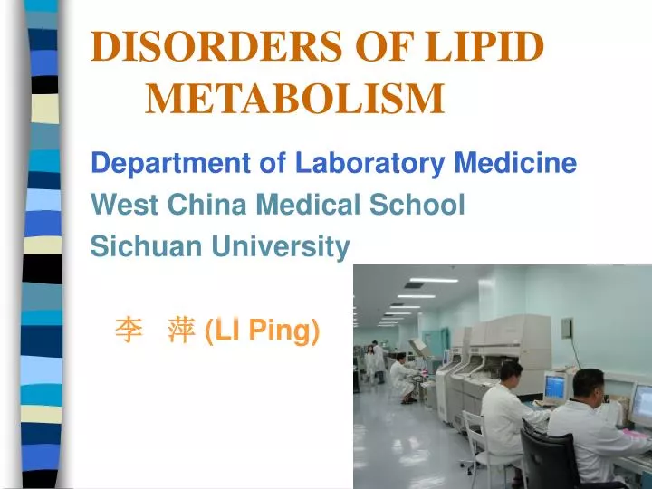 disorders of lipid metabolism