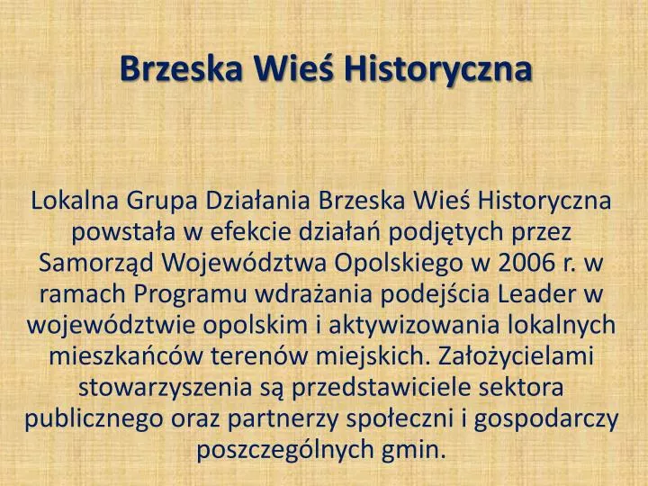 brzeska wie historyczna