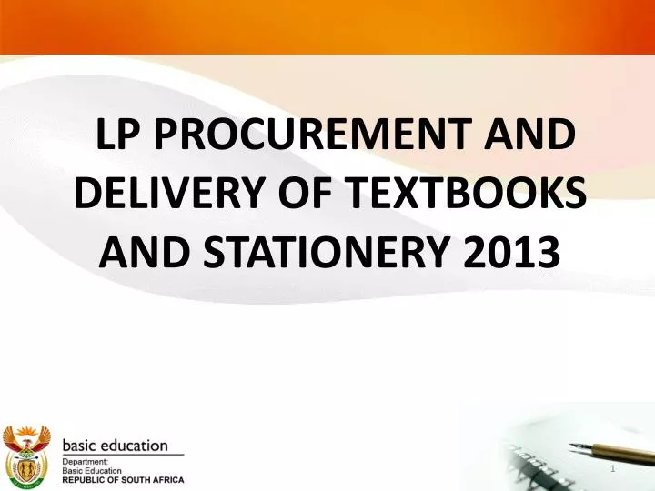 lp procurement and delivery of textbooks and stationery 2013