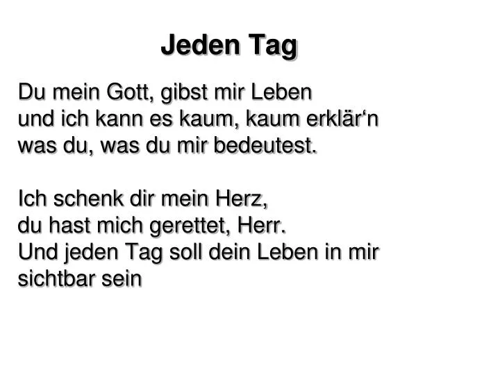 jeden tag