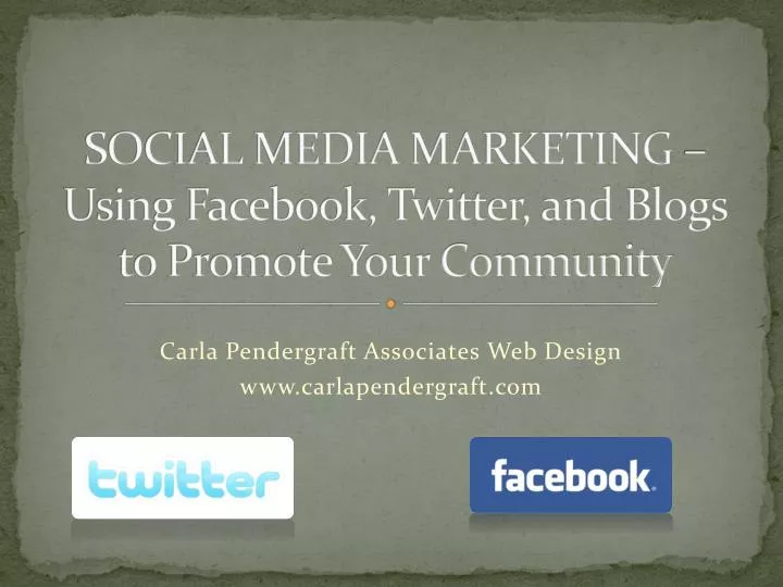 social media marketing using facebook twitter and blogs to promote your community