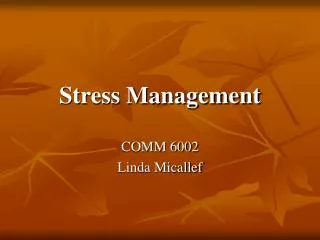 Stress Management