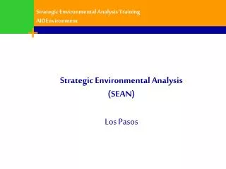 strategic environmental analysis sean los pasos