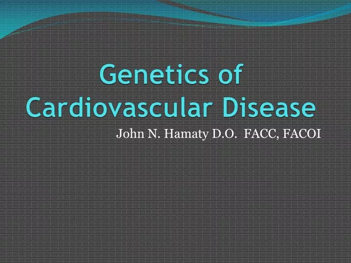 genetics of cardiovascular disease