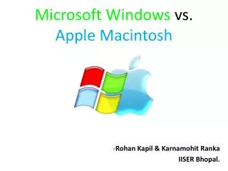 Microsoft Windows vs. Apple Macintosh