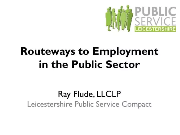 routeways to employment in the public sector