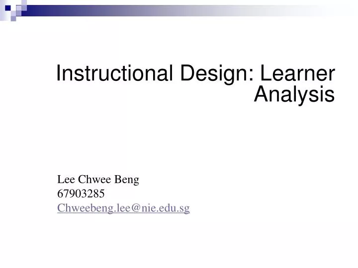 instructional design learner analysis