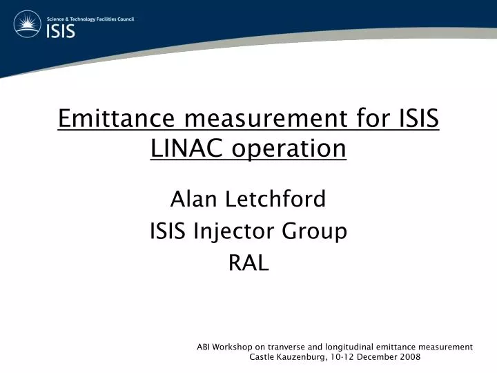 emittance measurement for isis linac operation