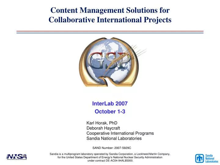 content management solutions for collaborative international projects