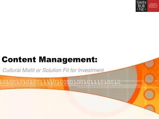 Content Management: